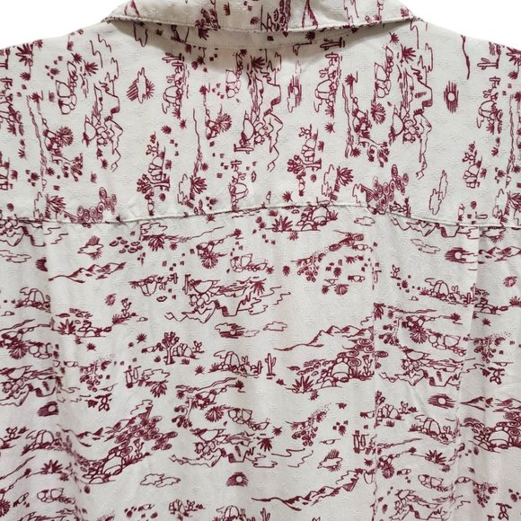 Joe Fresh Men's Size L Graphic Print Short Sleeve Button Up Lightweight Summer - Picture 13 of 14